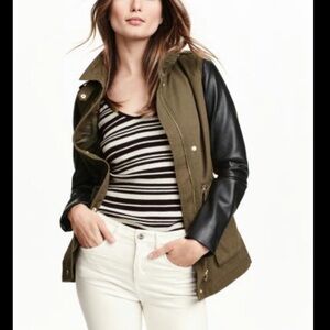 H&M Olive Green Military Inspired Jacket Size 10